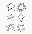 hand drawn stars set star doodles collection vector image