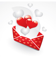 hearts and love letter vector image vector image