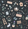 scandinavian easter seamless pattern with spring vector image