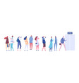 people in queue men and women casual clothes vector image vector image