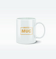 realistic white mug vector image