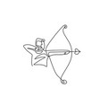 continuous line drawing of young professional vector image