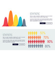 statistic charts with growing diagrams and people vector image