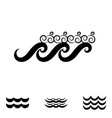 wave black and white icons vector image