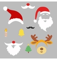 christmas photo booth and scrapbooking set santa vector image vector image