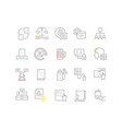 collection linear icons accounting vector image
