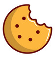 Bitten round cookie icon cartoon style Royalty Free Vector