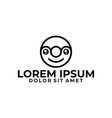 cute minimalist smiling character logo template vector image
