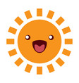 sun funny character icon on white vector image