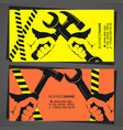 wrench in hand repair business card vector image vector image