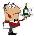 cartoon waiter vector image