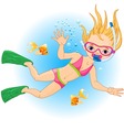 Girl swimming under water Royalty Free Vector Image