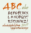 acrylic brush style hand drawn alphabet vector image