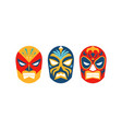 set of three luchador lucha libre mexican vector image vector image