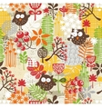 beautiful seamless texture with owls vector image
