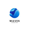 logo waves gradient colorful style vector image vector image