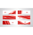 set of abstract silk wavy headers red vector image vector image