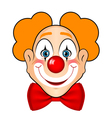 smiling clown with red bow vector image vector image