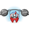 tooth body builder cartoon vector image