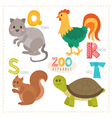 cute cartoon animals zoo alphabet with funny vector image