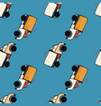 cute truck car seamless pattern kids hand drawn vector image