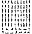 silhouettes of girls vector image vector image