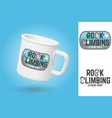 white camping cup realistic mug mockup template vector image
