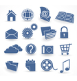 blue technology icon set vector image vector image