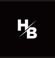 hb logo letter monogram slash with modern vector image