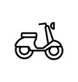 moped icon isolated contour symbol vector image vector image