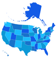 silhouette map of usa vector image