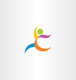 colorful logo athletic man running icon vector image