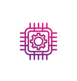 technology icon with chipset and gear vector image