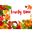 autumn nature poster for thanksgiving day design vector image