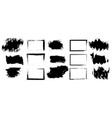 black brush strokes frame hand drawn design vector image