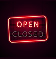 glowing open neon sign with glitter vector image