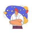 man suffering from panic attack nightmare anxiety vector image vector image