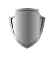 silver shield shape icon 3d gray emblem sign vector image vector image