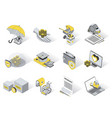 social security 3d isometric icons set pack vector image