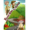 forest hike and camp ground vector image