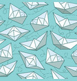 seamless pattern with paper ships vector image vector image