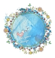 wreath hands painted with floral pattern vector image