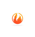 fire flame with negative space logo symbol vector image vector image
