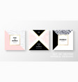 set trendy geometric card or flyer designs whit vector image