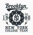 brooklyn new york grunge print for apparel vector image