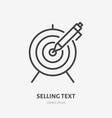 digital marketing flat line icon target aim vector image