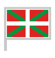 flag on flagpole rectangular shape icon white vector image