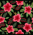 floral pattern yellow flowers plants branches vector image vector image