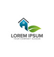 leaf house logo real estate architectural vector image
