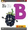 Letter B With Cartoon Blackberry Fruit Royalty Free Vector